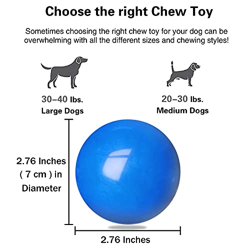 Pelotas para Perros indestructibles, Pelotas hinchables de Goma sólida para Perros masticadores agresivos, 100% Seguro y no tóxico, Pelota masticable