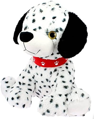 Peluche Perro dalmata 48CM de Peluche de Felpa Suave Perro dalmata Ojos de Cristal con Collar Huellas 48CM cumpleaños, Boda, día de San Valentín o Navidad