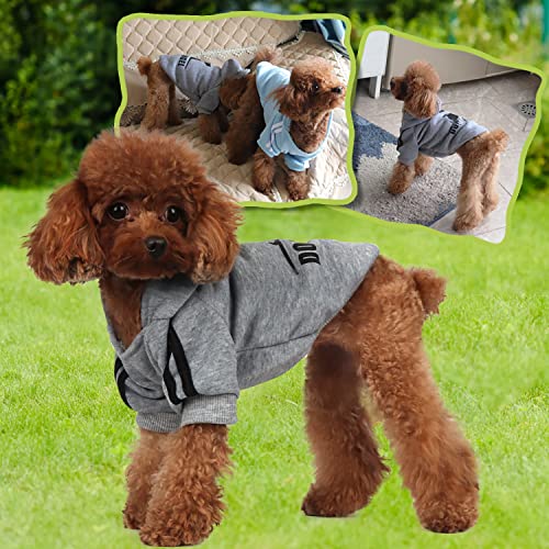 PenghaiYunfei Ropa Perro,Cálido Sudadera con Capucha para Perros Algodón Suéter Chaqueta Abrigo Costume Pullover para Mascota Pequeño Perro Gato (Gris/Rosa, XX-Large)