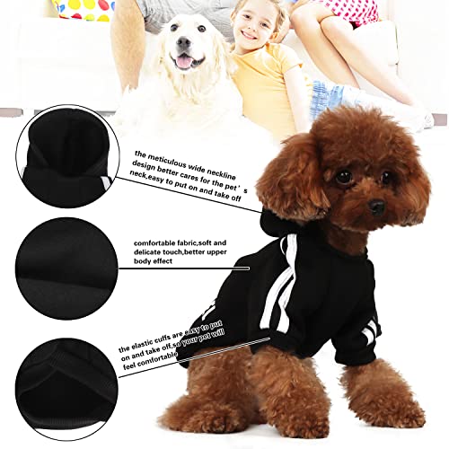 PenghaiYunfei Ropa Perro,Cálido Sudadera con Capucha para Perros Algodón Suéter Chaqueta Abrigo Costume Pullover para Mascota Pequeño Perro Gato (Negro, X-Small)