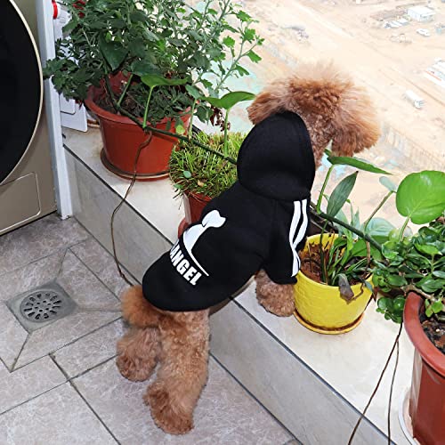 PenghaiYunfei Ropa Perro,Cálido Sudadera con Capucha para Perros Algodón Suéter Chaqueta Abrigo Costume Pullover para Mascota Pequeño Perro Gato (Negro, X-Small)