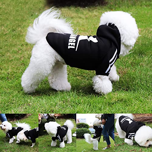 PenghaiYunfei Ropa Perro,Cálido Sudadera con Capucha para Perros Algodón Suéter Chaqueta Abrigo Costume Pullover para Mascota Pequeño Perro Gato (Negro, X-Small)