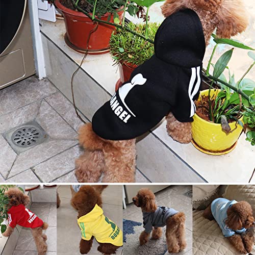 PenghaiYunfei Ropa Perro,Cálido Sudadera con Capucha para Perros Algodón Suéter Chaqueta Abrigo Costume Pullover para Mascota Pequeño Perro Gato (Negro, X-Small)