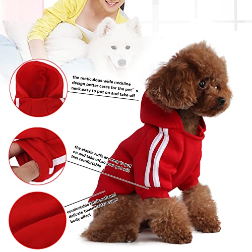 PenghaiYunfei Ropa Perro,Cálido Sudadera con Capucha para Perros Algodón Suéter Chaqueta Abrigo Costume Pullover para Mascota Pequeño Perro Gato (Rojo, Medium)