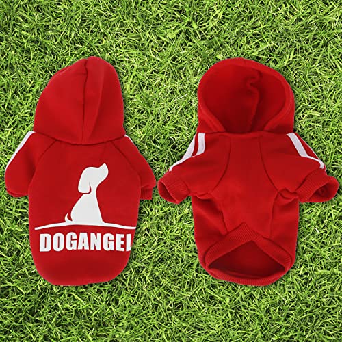 PenghaiYunfei Ropa Perro,Cálido Sudadera con Capucha para Perros Algodón Suéter Chaqueta Abrigo Costume Pullover para Mascota Pequeño Perro Gato (Rojo, Medium)