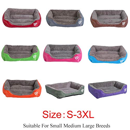 PENVEAT S-3XL 9 Colores Paw Pet Sofa Camas para Perros Fondo Inferior Impermeable Soft Fleece Warm Cat Bed House Petshop Cama Perro, Vino Rojo, XXL