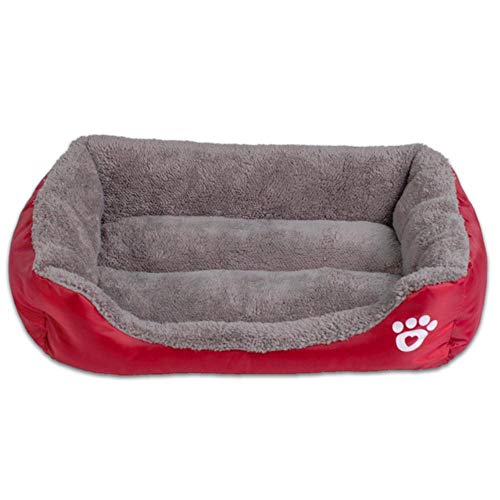 PENVEAT S-3XL 9 Colores Paw Pet Sofa Camas para Perros Fondo Inferior Impermeable Soft Fleece Warm Cat Bed House Petshop Cama Perro, Vino Rojo, XXL