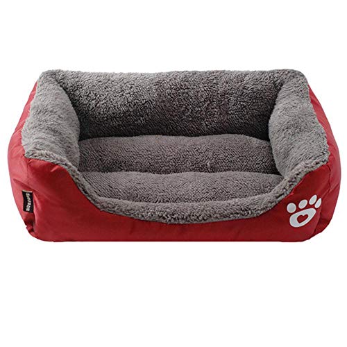 PENVEAT S-3XL Camas para Perros Paw Pattren Sofá para Mascotas Parte Inferior Impermeable Suave vellón Estera cálida Nest Cat Bed House Petshop Dropshipping Cama Perro, I, L 68cmx55cmx16cm