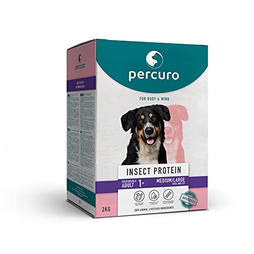 Percuro Alimento seco hipoalergénico para Adultos de Razas Medianas/Grandes | Sostenible | Prebióticos Naturales | 28% de proteína | Elaborado con deliciosas alternativas de Carne | 2 kg