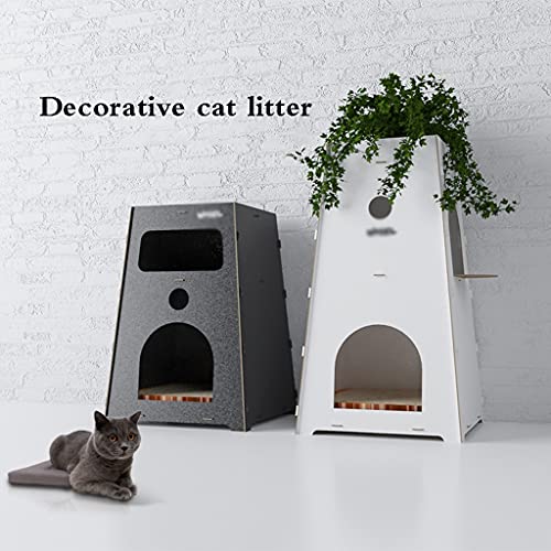 Perrera De La Arena Para Gatos De La Mesita De Noche Dormitorio Hogar Ensamblaje De Madera Nido Para Mascotas Gato Perro Pequeño Universal Villa Casa Criadero ( Color : Blanco , Size : 75*41cm )