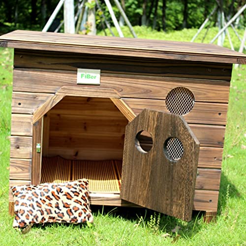 Perrera De Madera De Cubierta Plana Para Exteriores Casa De Perro Perrera Para Gatos Jaula Para Perros Perrera Para Mascotas Perrera Taburete De Zapatos Puerta A Puerta Balcón Almacenamiento De Flores