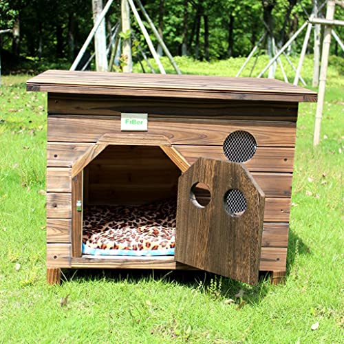 Perrera De Madera De Cubierta Plana Para Exteriores Casa De Perro Perrera Para Gatos Jaula Para Perros Perrera Para Mascotas Perrera Taburete De Zapatos Puerta A Puerta Balcón Almacenamiento De Flores