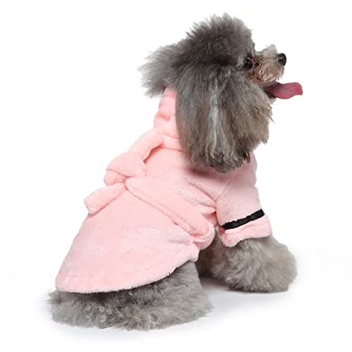 Perrito Albornoz Perro Secado Albornoz Toalla Super Soft Pet Accesorios Rosa XL