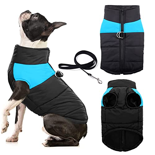 Perro Chaqueta Otoño Invierno,Mascota Chaleco Caliente,Chaqueta de Perro con Forro,Ropa de Algodón para Perros,Ropa Mascotas Abrigada Algodón,Chaleco para Mascotas con Arnés con Anillo en D (L)