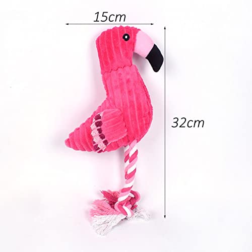 Perro chillido Juguete Interactivo Juguete, Perro Chew Juguete Peluche Flamenco Mascota Juguetes chirridos Limpio Dientes Cachorro Perro Masticar Juguete for Perro pequeño Jugando Rosa, 2pcs