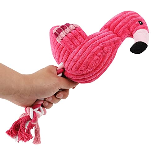 Perro chillido Juguete Interactivo Juguete, Perro Chew Juguete Peluche Flamenco Mascota Juguetes chirridos Limpio Dientes Cachorro Perro Masticar Juguete for Perro pequeño Jugando Rosa, 2pcs