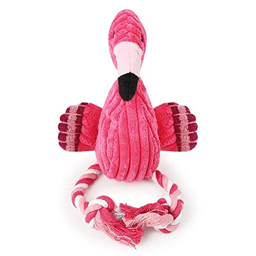 Perro chillido Juguete Interactivo Juguete, Perro Chew Juguete Peluche Flamenco Mascota Juguetes chirridos Limpio Dientes Cachorro Perro Masticar Juguete for Perro pequeño Jugando Rosa, 2pcs