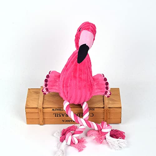 Perro chillido Juguete Interactivo Juguete, Perro Chew Juguete Peluche Flamenco Mascota Juguetes chirridos Limpio Dientes Cachorro Perro Masticar Juguete for Perro pequeño Jugando Rosa, 2pcs