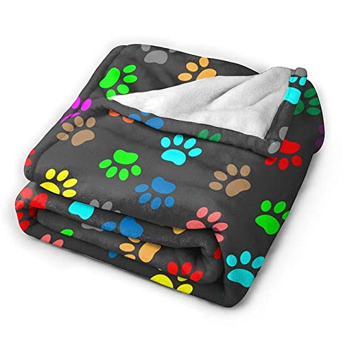 Perro Gato Paws Navajo Cubre Throw Blanket 3D Print Sherpa Super cómodo Nordic Manta Sonic Soft Blankets Manta para sofá/127x152cm