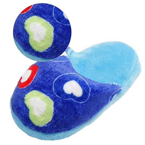 Perro Peluche Juguete Mascota Perro Chirillo Juguete Suave Peluche Zapatilla Forma Juguete Juguete Dientes Limpiamiento Peluche Juguete Mordaz Para Pequeños Perros Medio Cachorro Azul Corazón