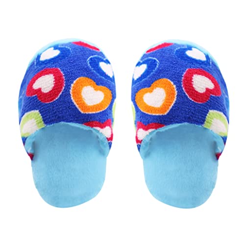 Perro Peluche Juguete Mascota Perro Chirillo Juguete Suave Peluche Zapatilla Forma Juguete Juguete Dientes Limpiamiento Peluche Juguete Mordaz Para Pequeños Perros Medio Cachorro Azul Corazón