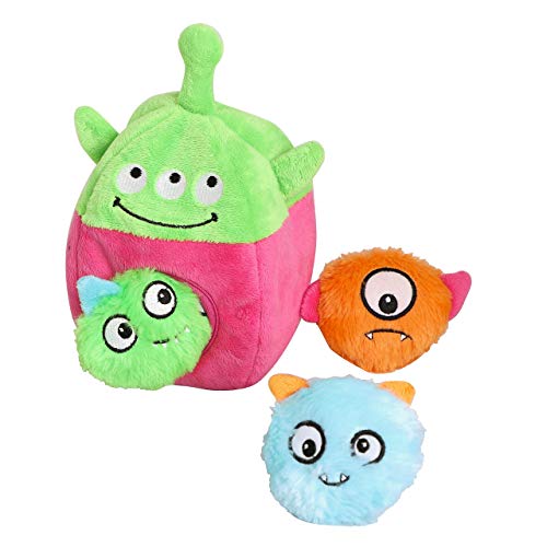 Pet Brands Hide & Seek Shark Alien Brain Training Juguete Interactivo de Peluche para Mascotas