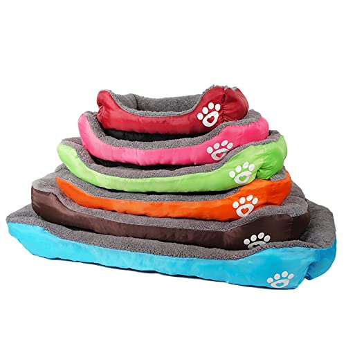 Pet Dog Winter Sofá Cama Colchón para Dormir para Perros pequeños y Grandes Casa Perrera Nido de Gato Cestas de impresión de Cachorro de Lana cálida S-XXXL-Gris Redondo, S