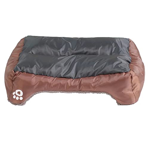 Pet Dog Winter Sofá Cama Colchón para Dormir para Perros pequeños y Grandes Casa Perrera Nido de Gato Cestas de impresión de Cachorro de Lana cálida S-XXXL-Gris Redondo, S