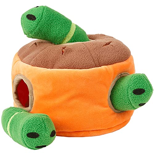 Pet Fleece Hide and Seek, juguetes para perros de snuffle interactivos chillones de pan gusanos de forraje para perros pequeños, medianos y grandes