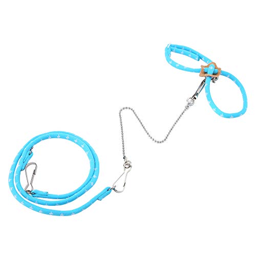 Pet Hamster Training Lead, Mouse Mice Stripe Chaleco Arnés Lead Rope Walking with Finder Bell(Azul)