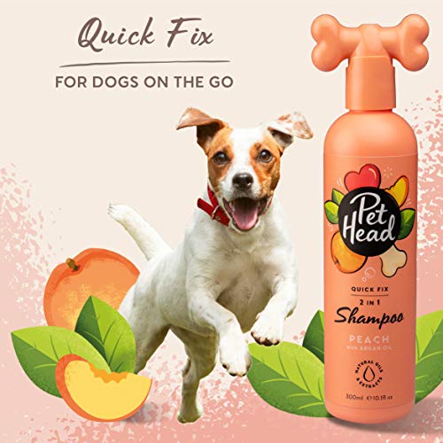 Pet Head Champú para Perros, champú y acondicionador Quick Fix 2 en 1 para Perros melocotón