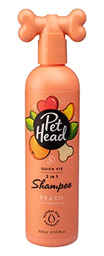 Pet Head Champú para Perros, champú y acondicionador Quick Fix 2 en 1 para Perros melocotón