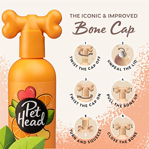 Pet Head Champú para Perros, Ditch The Dirt Shampoo Neutralizante de olores para Perros malolientes, Limpieza Profunda Elimina olores, Naranja