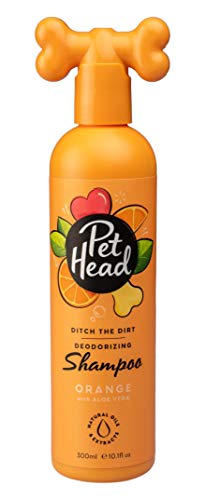 Pet Head Champú para Perros, Ditch The Dirt Shampoo Neutralizante de olores para Perros malolientes, Limpieza Profunda Elimina olores, Naranja