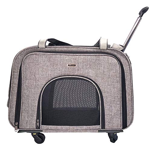 PET HOUND Bolso con Ruedas para Perros Gatos Trolley Mochila de Tranporte Mochila Gato Portador para Mascotas con Ruedas Bolsa extraíble para Mascotas