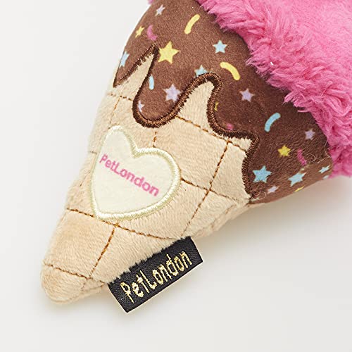 PET LONDON Juguete masticable de peluche para perros con bola chillonante en el interior, elección de fresa o algarrobos (fresa)