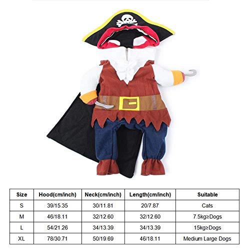 Pet Pirate Costume Pet Halloween Christmas Cosplay Dress Funny Dog Cat Cosplay Prop Dressing up Party Apparel for Halloween Christmas Weekend Weekend Birthday(S)