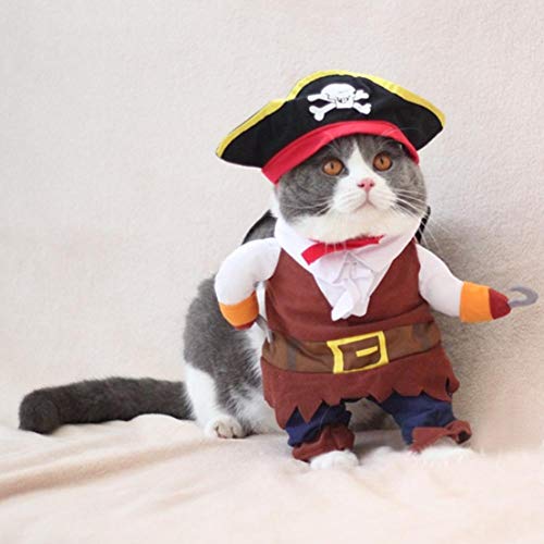 Pet Pirate Costume Pet Halloween Christmas Cosplay Dress Funny Dog Cat Cosplay Prop Dressing up Party Apparel for Halloween Christmas Weekend Weekend Birthday(S)