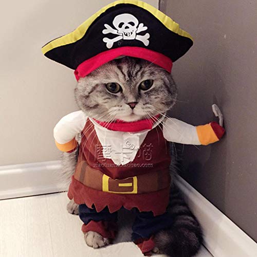 Pet Pirate Costume Pet Halloween Christmas Cosplay Dress Funny Dog Cat Cosplay Prop Dressing up Party Apparel for Halloween Christmas Weekend Weekend Birthday(S)