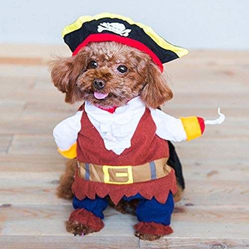 Pet Pirate Costume Pet Halloween Christmas Cosplay Dress Funny Dog Cat Cosplay Prop Dressing up Party Apparel for Halloween Christmas Weekend Weekend Birthday(S)