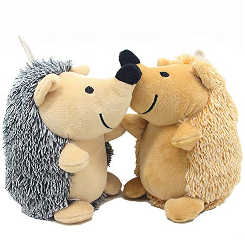 Pet Squeaky Toy Peluche Peluche Erizo para Perros Pequeños Medianos Grandes, Paquete de 2