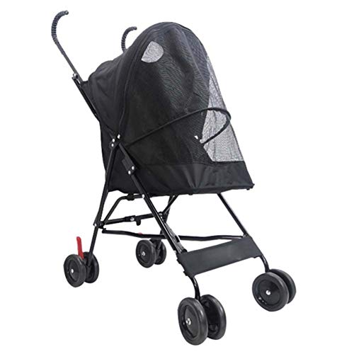 Pet trolley-MNN Carrito Paseo Mascotas, Silla Viaje Plegable 4 Ruedas Perros Y Gatos con Canasta Almacenamiento, Mascotas Pequeñas Y Medianas, Carga Máxima 15 Kg, 40 Cm * 29 Cm * 53 Cm 10.8