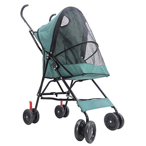 Pet trolley-MNN Carrito Paseo Mascotas, Silla Viaje Plegable 4 Ruedas Perros Y Gatos con Canasta Almacenamiento, Mascotas Pequeñas Y Medianas, Carga Máxima 15 Kg, 40 Cm * 29 Cm * 53 Cm 10.8