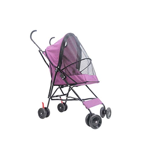 Pet trolley-MNN Carrito Paseo Mascotas, Silla Viaje Plegable 4 Ruedas Perros Y Gatos con Canasta Almacenamiento, Mascotas Pequeñas Y Medianas, Carga Máxima 15 Kg, 40 Cm * 29 Cm * 53 Cm 10.8