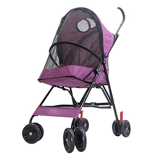 Pet trolley-MNN Carrito Paseo Mascotas, Silla Viaje Plegable 4 Ruedas Perros Y Gatos con Canasta Almacenamiento, Mascotas Pequeñas Y Medianas, Carga Máxima 15 Kg, 40 Cm * 29 Cm * 53 Cm 10.8