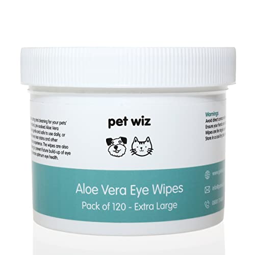 pet wiz Aloe Vera - Toallitas para limpieza de perros (120 unidades)