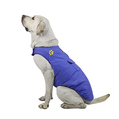 PETCUTE Abrigo de Perro Reversible,Impermeable Chaqueta de Invierno para Perros con Agujero para Arnés,Ajustable,Reflectante Chaqueta para Perros para Perros pequeñas, Medianas y Grandes