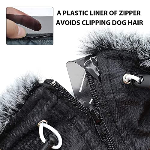 PETCUTE Abrigo para Perro de Invierno,Impermeable Chaqueta de Invierno para Perros con Arnés,Resistente al Viento,Ajustable,Reflectante Ropa para Mascotas Perros Pequeños, Medianos y Grandes