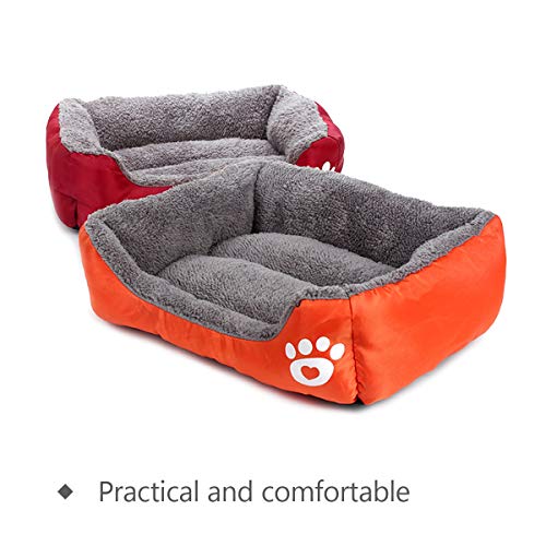 PETCUTE Cama para Perros Cama para Gatos Cachorros Calientes Cama para Mascotas con Forro de Felpa Cojín para Perros para el Invierno S