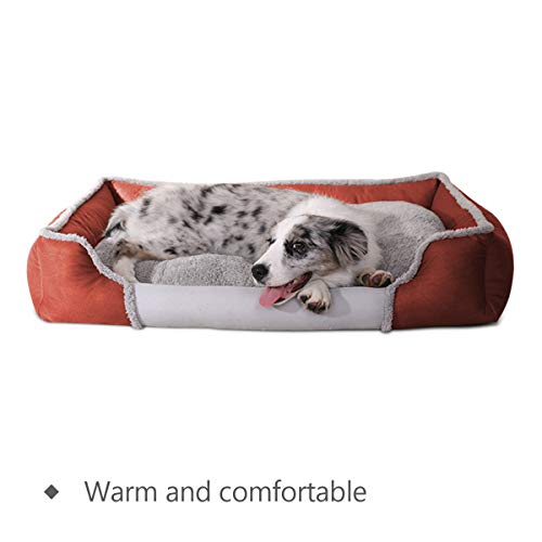 PETCUTE Cama para Perros Grandes Camas Perros Verano Lavable Calientes Cama para Mascotas con Forro de Felpa Cojín para Perros